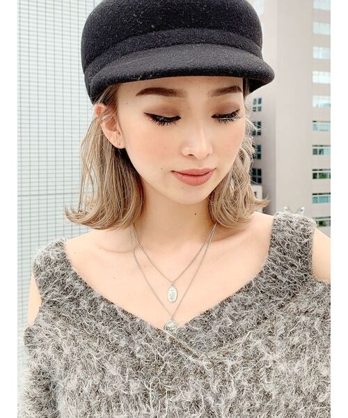 GYDA(ジェイダ)の「フェルトジョッキーキャップ(キャップ・レディース・ベージュ/ブラック・FREE)」の4枚目の写真