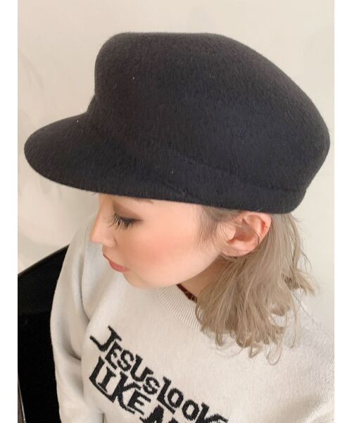 GYDA(ジェイダ)の「フェルトジョッキーキャップ(キャップ・レディース・ベージュ/ブラック・FREE)」の7枚目の写真