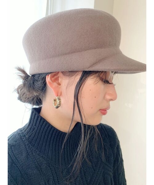 GYDA(ジェイダ)の「フェルトジョッキーキャップ(キャップ・レディース・ベージュ/ブラック・FREE)」の5枚目の写真