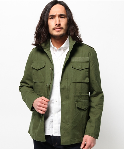 WEGO（ウィゴー）の「WEGO/綿ツイルM－65（ミリタリージャケット・メンズ・ブラック/カーキ・MEDIUM/LARGE）」の2枚目の写真