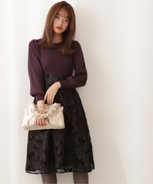 PROPORTION BODY DRESSING | 【美人百花10月号 掲載商品】ベロアレースニットドッキングワンピ / 1211240917(ワンピース)