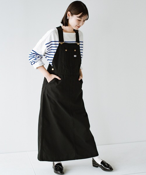 haco!（ハコ）の「LadyLee シンプルなトップスと合わせるだけでこなれ見え 大人に似合うオーバーオールスカート（サロペット/オーバーオール・レディース・ブラック/インディゴブルー/ブラウン・MEDIUM/SMALL）」の20枚目の写真