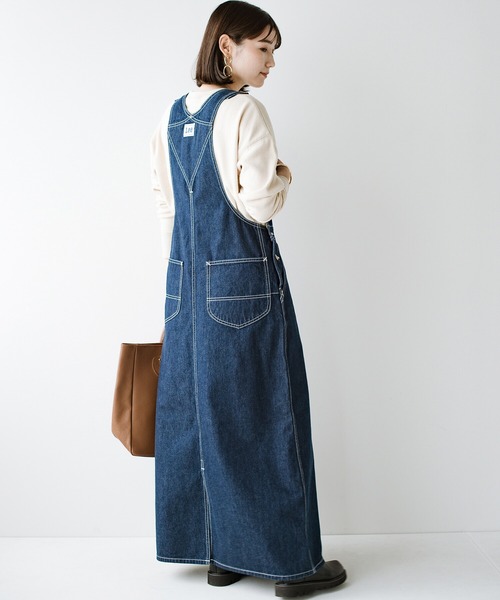 haco!（ハコ）の「LadyLee シンプルなトップスと合わせるだけでこなれ見え 大人に似合うオーバーオールスカート（サロペット/オーバーオール・レディース・ブラック/インディゴブルー/ブラウン・MEDIUM/SMALL）」の15枚目の写真