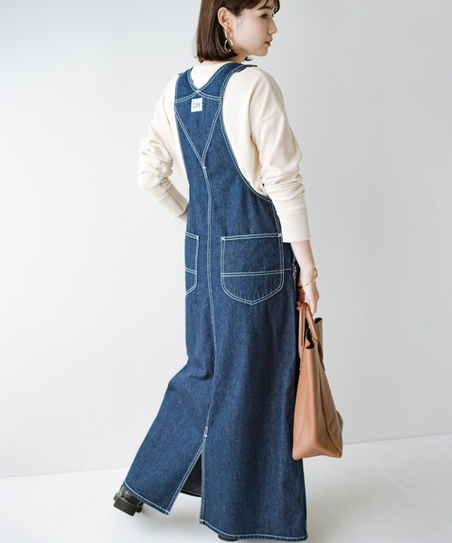 haco!（ハコ）の「LadyLee シンプルなトップスと合わせるだけでこなれ見え 大人に似合うオーバーオールスカート（サロペット/オーバーオール・レディース・ブラック/インディゴブルー/ブラウン・MEDIUM/SMALL）」の9枚目の写真