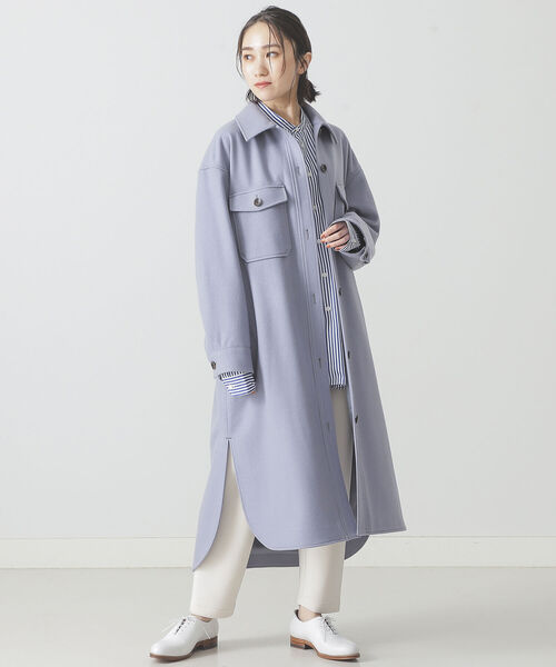 BEAMS LIGHTS（ビームスライツ）の「BEAMS LIGHTS / メルトン CPO コート（その他アウター・レディース・ネイビー/ブルー系その他/コーラル・ONE SIZE）」の10枚目の写真