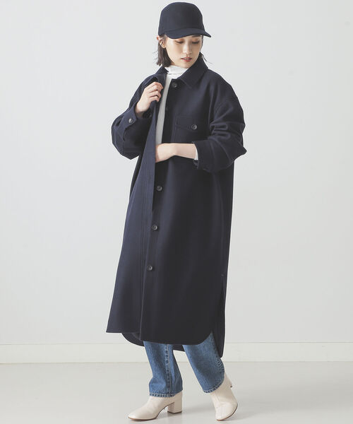BEAMS LIGHTS（ビームスライツ）の「BEAMS LIGHTS / メルトン CPO コート（その他アウター・レディース・ネイビー/ブルー系その他/コーラル・ONE SIZE）」の8枚目の写真