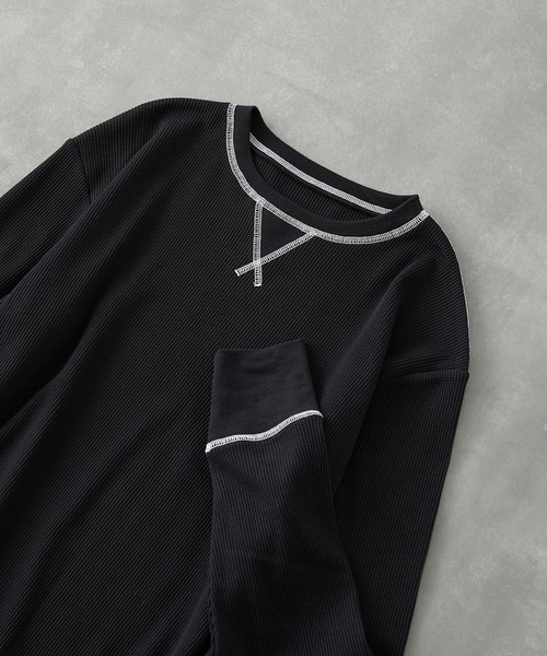 COLONY 2139（コロニートゥーワンスリーナイン）の「BIGピスネームワッフルガゼット付き長袖Tシャツ（Tシャツ/カットソー・メンズ・ホワイト/ブラック/グレー/カーキ・MEDIUM/LARGE/X-LARGE）」の3枚目の写真