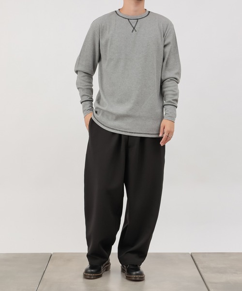 COLONY 2139（コロニートゥーワンスリーナイン）の「BIGピスネームワッフルガゼット付き長袖Tシャツ（Tシャツ/カットソー・メンズ・ホワイト/ブラック/グレー/カーキ・MEDIUM/LARGE/X-LARGE）」の6枚目の写真