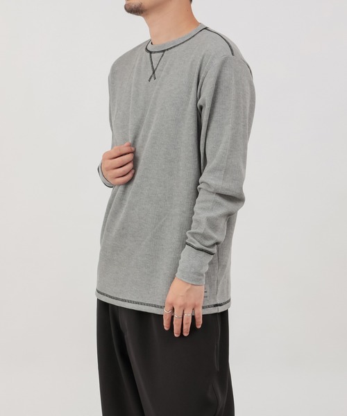 COLONY 2139（コロニートゥーワンスリーナイン）の「BIGピスネームワッフルガゼット付き長袖Tシャツ（Tシャツ/カットソー・メンズ・ホワイト/ブラック/グレー/カーキ・MEDIUM/LARGE/X-LARGE）」の13枚目の写真