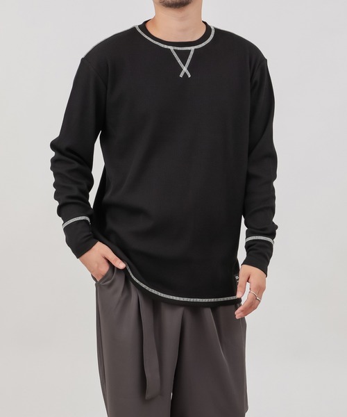 COLONY 2139（コロニートゥーワンスリーナイン）の「BIGピスネームワッフルガゼット付き長袖Tシャツ（Tシャツ/カットソー・メンズ・ホワイト/ブラック/グレー/カーキ・MEDIUM/LARGE/X-LARGE）」の12枚目の写真