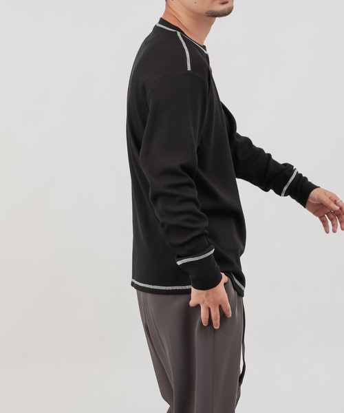 COLONY 2139（コロニートゥーワンスリーナイン）の「BIGピスネームワッフルガゼット付き長袖Tシャツ（Tシャツ/カットソー・メンズ・ホワイト/ブラック/グレー/カーキ・MEDIUM/LARGE/X-LARGE）」の5枚目の写真