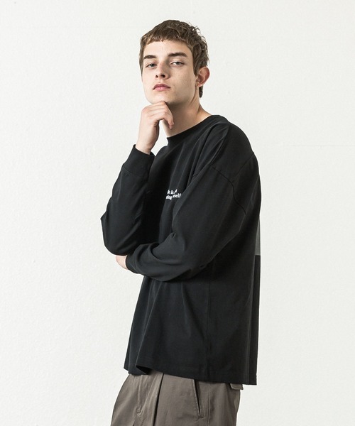 SLICK（スリック）の「ドロップショルダープリントTシャツ(Stillness)（Tシャツ/カットソー・メンズ・ライトグレー/ブラック/ホワイト・2/1/3）」の3枚目の写真