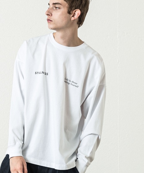 SLICK（スリック）の「ドロップショルダープリントTシャツ(Stillness)（Tシャツ/カットソー・メンズ・ライトグレー/ブラック/ホワイト・2/1/3）」の7枚目の写真