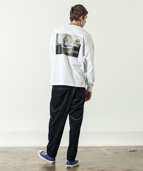 SLICK（スリック）の「ドロップショルダープリントTシャツ(Stillness)（Tシャツ/カットソー・メンズ・ライトグレー/ブラック/ホワイト・2/1/3）」の10枚目の写真