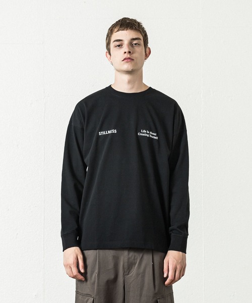 SLICK（スリック）の「ドロップショルダープリントTシャツ(Stillness)（Tシャツ/カットソー・メンズ・ライトグレー/ブラック/ホワイト・2/1/3）」の16枚目の写真