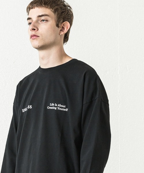 SLICK（スリック）の「ドロップショルダープリントTシャツ(Stillness)（Tシャツ/カットソー・メンズ・ライトグレー/ブラック/ホワイト・2/1/3）」の5枚目の写真