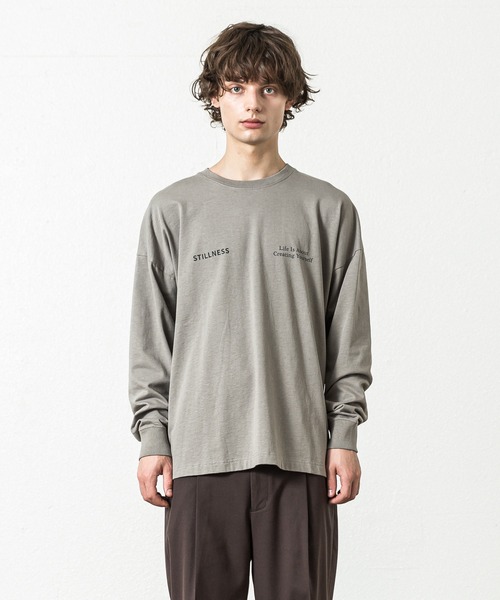 SLICK（スリック）の「ドロップショルダープリントTシャツ(Stillness)（Tシャツ/カットソー・メンズ・ライトグレー/ブラック/ホワイト・2/1/3）」の11枚目の写真