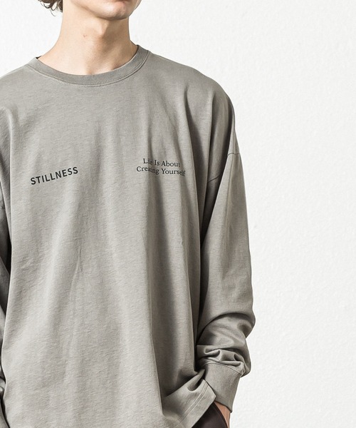 SLICK（スリック）の「ドロップショルダープリントTシャツ(Stillness)（Tシャツ/カットソー・メンズ・ライトグレー/ブラック/ホワイト・2/1/3）」の21枚目の写真
