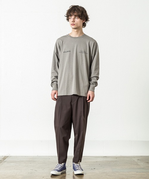 SLICK（スリック）の「ドロップショルダープリントTシャツ(Stillness)（Tシャツ/カットソー・メンズ・ライトグレー/ブラック/ホワイト・2/1/3）」の9枚目の写真