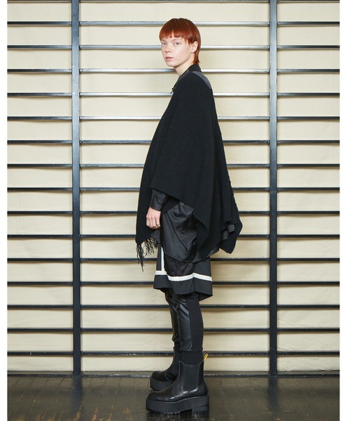 gomme（ゴム）の「ケーブルニット ポンチョ（ポンチョ）」 - WEAR