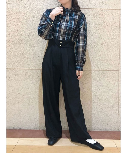 Te chichi TERRASSE（テチチテラス）の「サスペンダー付2Wayパンツ（その他パンツ・レディース・モカ/グレー/ブラック・ﾌﾘ-）」の2枚目の写真