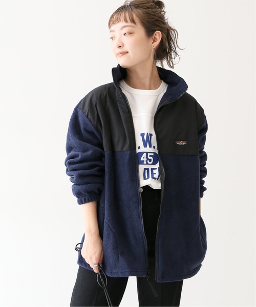 SLOBE IENA（スローブイエナ）の「【SUNRISE MILL】 YERGER フリースジャケット【洗濯機洗い可】◆（ブルゾン・レディース・ネイビー/ブラック・FREE）」の8枚目の写真