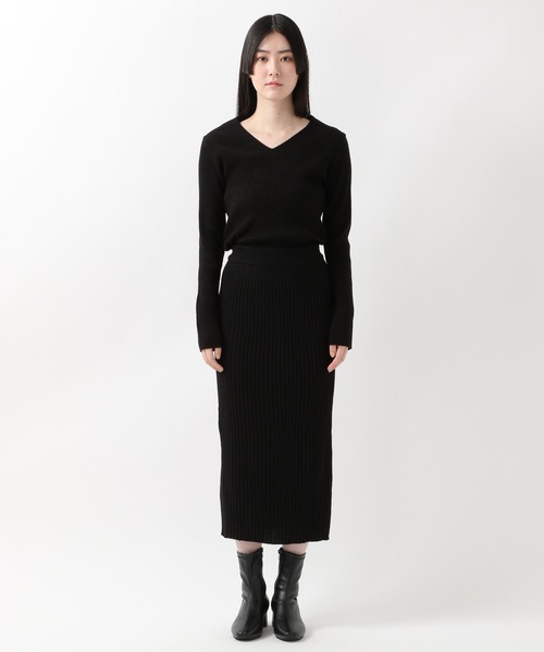 ALAND(エーランド)の「3.3Field Trip/RIBニットロングスカート 2239281(スカート・レディース・ブラック/ブラウン/アイボリー・FREE)」の11枚目の写真