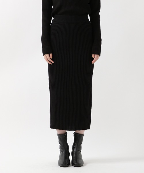 ALAND(エーランド)の「3.3Field Trip/RIBニットロングスカート 2239281(スカート・レディース・ブラック/ブラウン/アイボリー・FREE)」の8枚目の写真