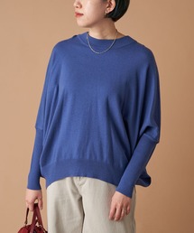 袖すっきり華奢見えニット ビエラヤーンバックボリュームニット