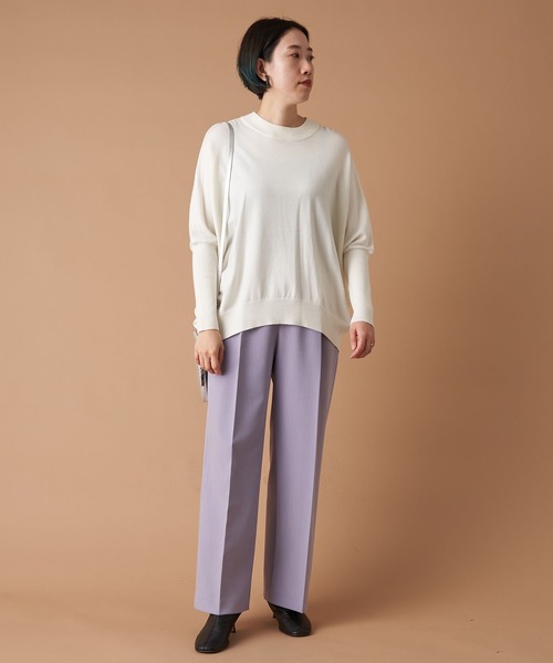 un dix cors（アンディコール）の「袖すっきり華奢見えニット　ビエラヤーンバックボリュームニット（ニット/セーター・レディース・オフホワイト/ブラック/モカ/ブルー・FREE）」の8枚目の写真