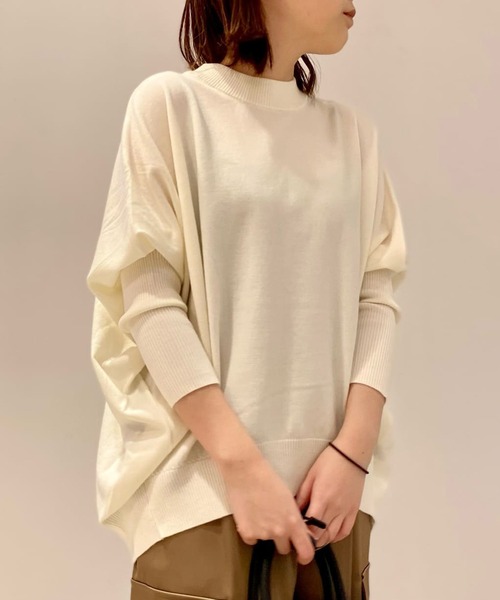 un dix cors（アンディコール）の「袖すっきり華奢見えニット　ビエラヤーンバックボリュームニット（ニット/セーター・レディース・オフホワイト/ブラック/モカ/ブルー・FREE）」の18枚目の写真