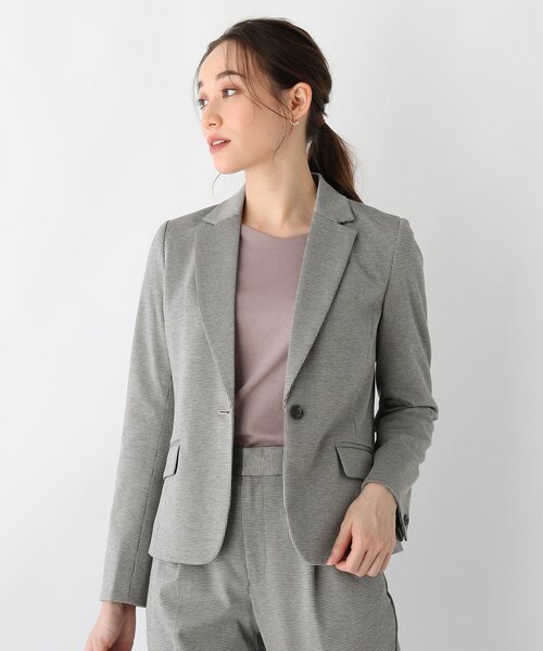 index（インデックス）の「◆DELEGANT ポンチテーラードジャケット【WEB限定サイズ】（スーツジャケット・レディース・ブラック/ダークグレー/ブラック系1・40/42/36/38）」の3枚目の写真