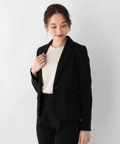 index（インデックス）の「◆DELEGANT ポンチテーラードジャケット【WEB限定サイズ】（スーツジャケット・レディース・ブラック/ダークグレー/ブラック系1・40/42/36/38）」の2枚目の写真