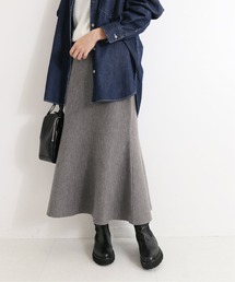 ダブルフェイスニットマーメイドスカート◆