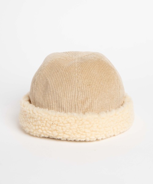 WEGO（ウィゴー）の「WEGO/コーデュロイボアフィッシャーマンキャップ（キャップ・レディース・ベージュ/ブラック・FREE）」の3枚目の写真