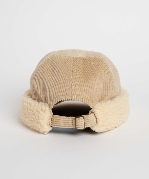 WEGO（ウィゴー）の「WEGO/コーデュロイボアフィッシャーマンキャップ（キャップ・レディース・ベージュ/ブラック・FREE）」の6枚目の写真
