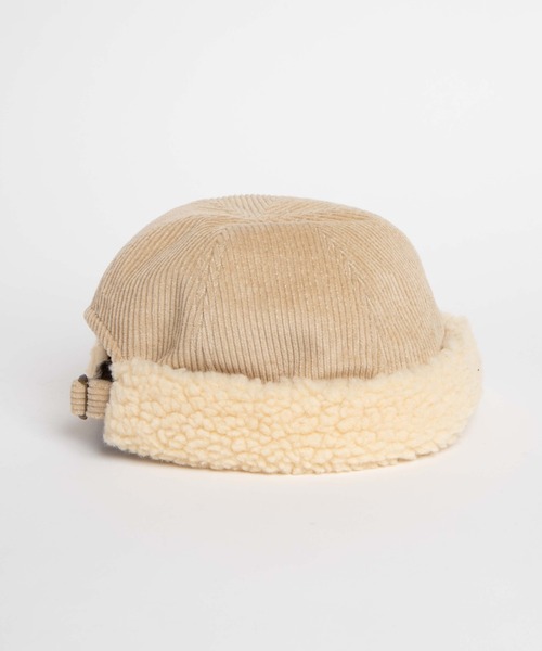 WEGO（ウィゴー）の「WEGO/コーデュロイボアフィッシャーマンキャップ（キャップ・レディース・ベージュ/ブラック・FREE）」の4枚目の写真
