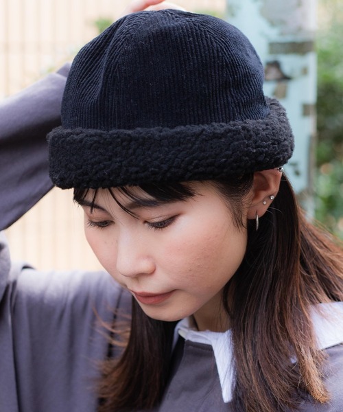 WEGO（ウィゴー）の「WEGO/コーデュロイボアフィッシャーマンキャップ（キャップ・レディース・ベージュ/ブラック・FREE）」の11枚目の写真