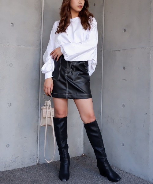 SPIRALGIRL（スパイラルガール）の「バックプリントドルマン長袖Tシャツ（Tシャツ/カットソー・レディース・ブラック/オフホワイト・FREE）」の13枚目の写真