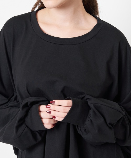 SPIRALGIRL（スパイラルガール）の「バックプリントドルマン長袖Tシャツ（Tシャツ/カットソー・レディース・ブラック/オフホワイト・FREE）」の17枚目の写真