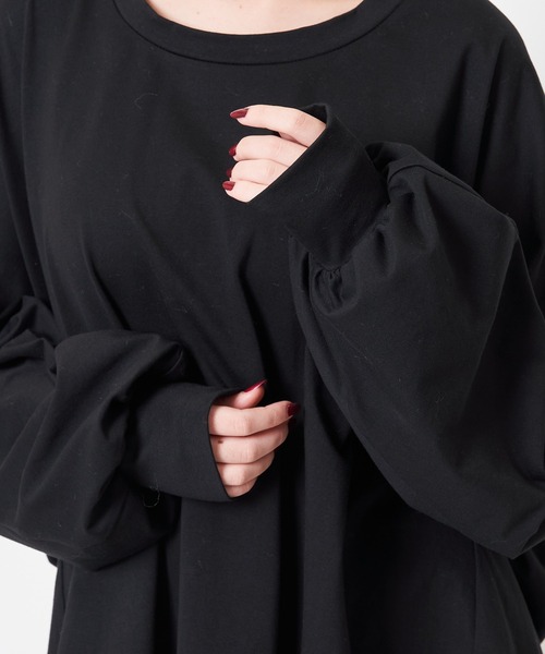 SPIRALGIRL（スパイラルガール）の「バックプリントドルマン長袖Tシャツ（Tシャツ/カットソー・レディース・ブラック/オフホワイト・FREE）」の10枚目の写真