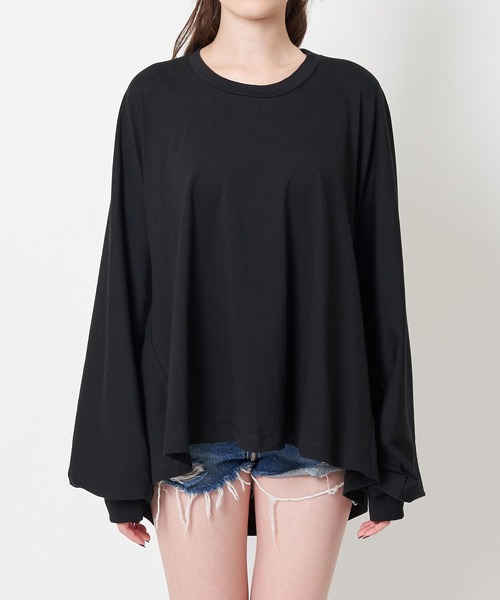 SPIRALGIRL（スパイラルガール）の「バックプリントドルマン長袖Tシャツ（Tシャツ/カットソー・レディース・ブラック/オフホワイト・FREE）」の19枚目の写真