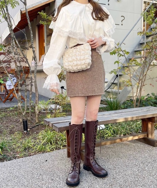 Heather(ヘザー)の「あいねねBIGエリブラウス 257754(シャツ/ブラウス・レディース・ブラック/オフホワイト・FREE)」の9枚目の写真