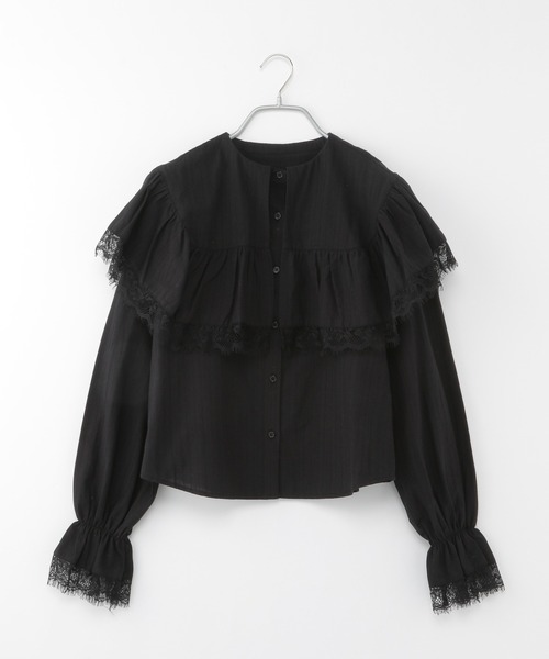 Heather(ヘザー)の「あいねねBIGエリブラウス 257754(シャツ/ブラウス・レディース・ブラック/オフホワイト・FREE)」の18枚目の写真