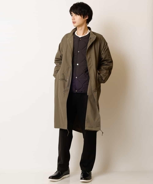 a.v.v(アーヴェヴェ)の「【イージーケア/洗濯機で洗える】ワイドシルエットスタンドモッズコート(モッズコート・メンズ・カーキ・44/46/48)」の7枚目の写真