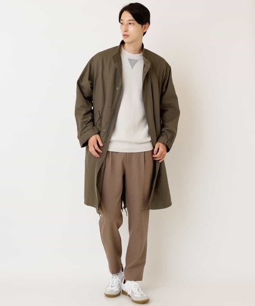 a.v.v(アーヴェヴェ)の「【イージーケア/洗濯機で洗える】ワイドシルエットスタンドモッズコート(モッズコート・メンズ・カーキ・44/46/48)」の9枚目の写真