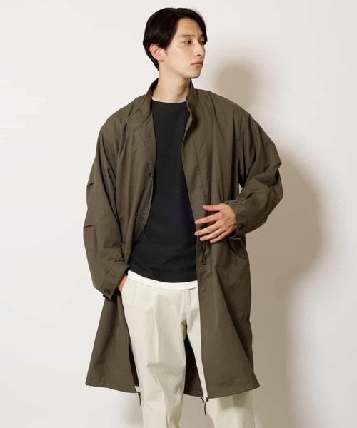 a.v.v(アーヴェヴェ)の「【イージーケア/洗濯機で洗える】ワイドシルエットスタンドモッズコート(モッズコート・メンズ・カーキ・44/46/48)」の12枚目の写真