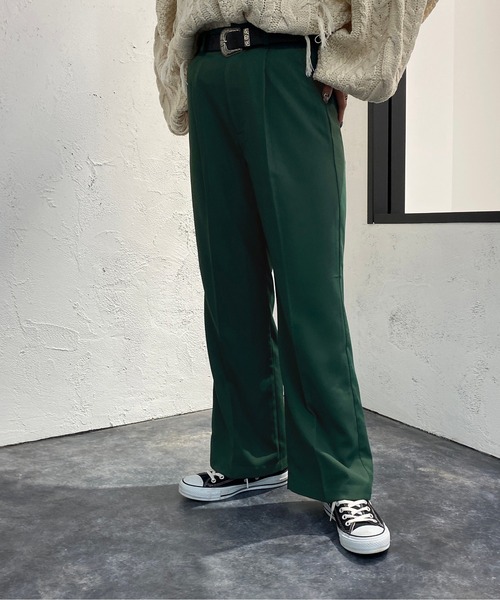 apres jour mignon(アプレジュールミニョン)の「センタープレススラックス【ZOZOTOWN限定アイテム】(スラックス・レディース・ブルー/マスタード/ブラック/グリーン系その他2/ボルドー・X-LARGE/SMALL/MEDIUM)」の1枚目の写真