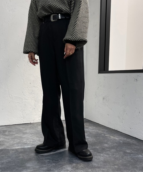 apres jour mignon(アプレジュールミニョン)の「センタープレススラックス【ZOZOTOWN限定アイテム】(スラックス・レディース・ブルー/マスタード/ブラック/グリーン系その他2/ボルドー・X-LARGE/SMALL/MEDIUM)」の6枚目の写真