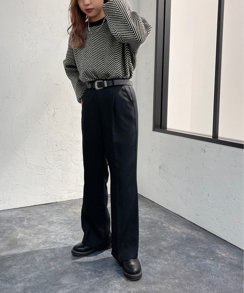 apres jour mignon(アプレジュールミニョン)の「センタープレススラックス【ZOZOTOWN限定アイテム】(スラックス・レディース・ブルー/マスタード/ブラック/グリーン系その他2/ボルドー・X-LARGE/SMALL/MEDIUM)」の10枚目の写真